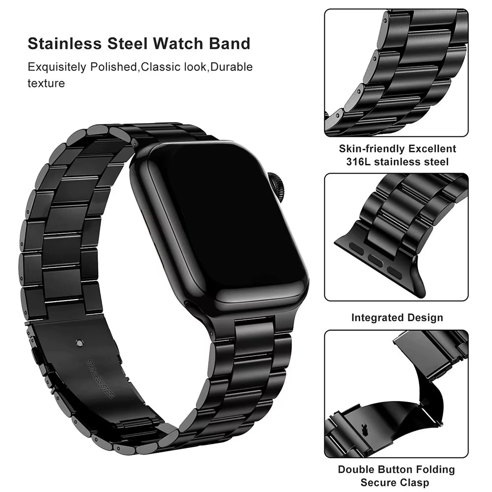 Stainless Steel Bracelet for  Watch Strap 49Mm 45Mm 41Mm 44Mm 40Mm 42Mm 46Mm Metal Band Iwatch Ultra Series 9 10 5 SE 6 7 8